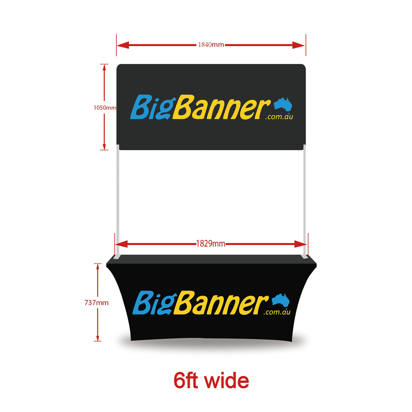 Waveline Portable Promotional Table with Header