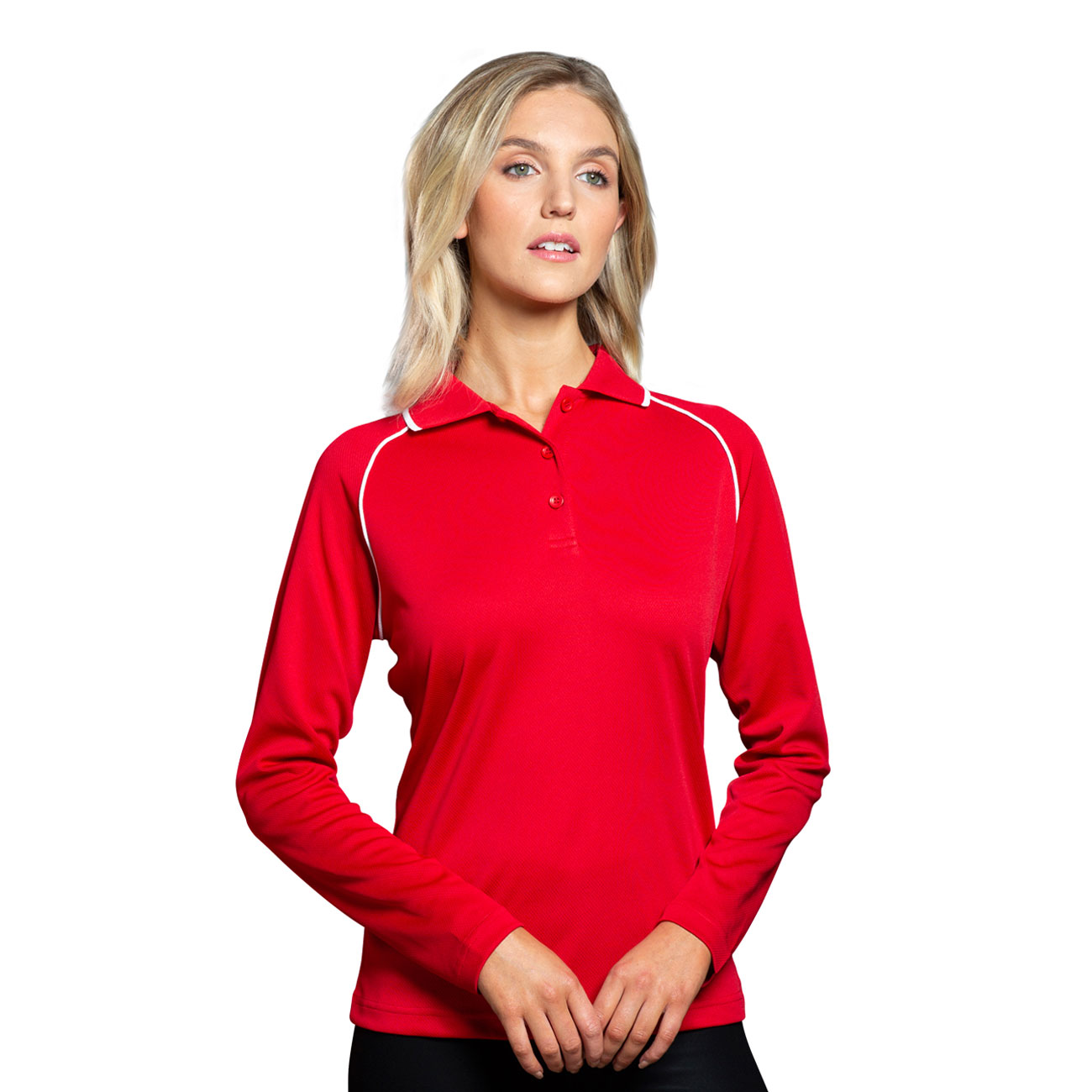 Champion Plus CoolDry® Contrast Long Sleeve Polo