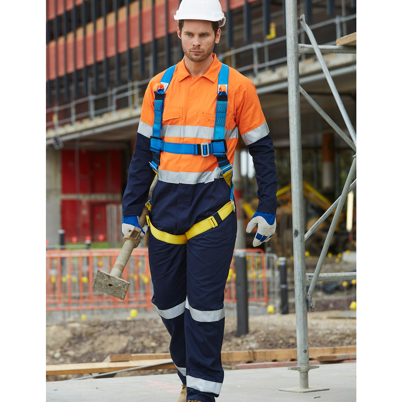 Mens Hi-Vis Cotton Drill Two-Tone Safety Coverall With 3M Scotchlitetm ...