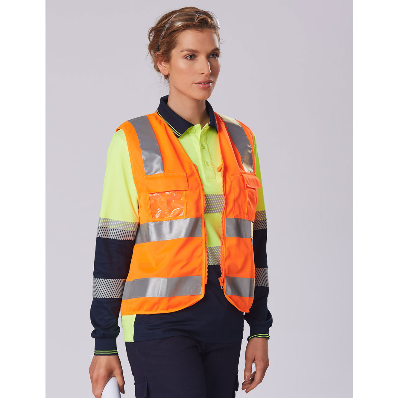 Unisex High Visibility Safety Vest With Id Pocket & 3M Scotchlitetm ...