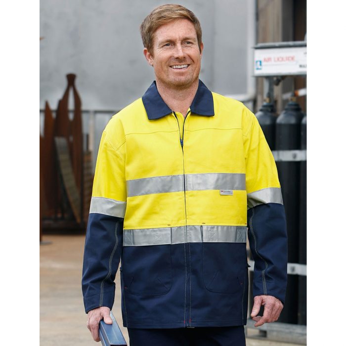 Mens High Visibility Two-Tone Flying Jacket With 3M Scotchlitetm ...